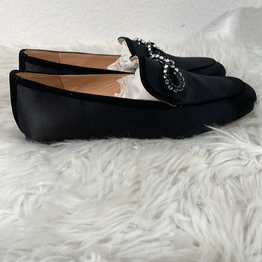 J. CREW Marie bow loafers in satin Size 8.5 New